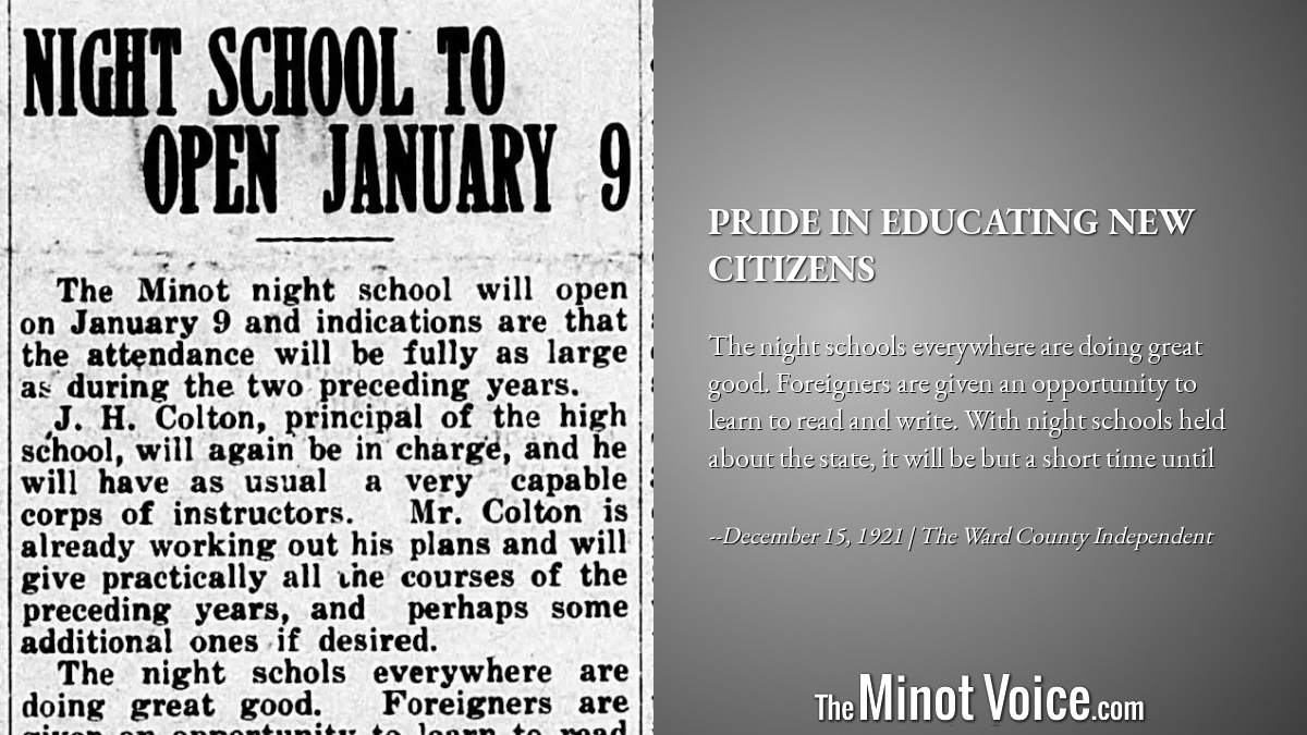 On This Day | Pride in Educating New Citizens – TheMinotVoice.com