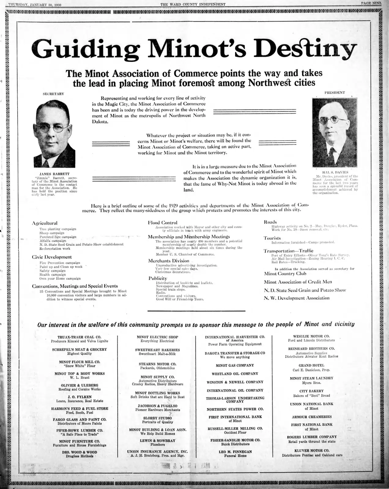 Guiding Minot's Destiny