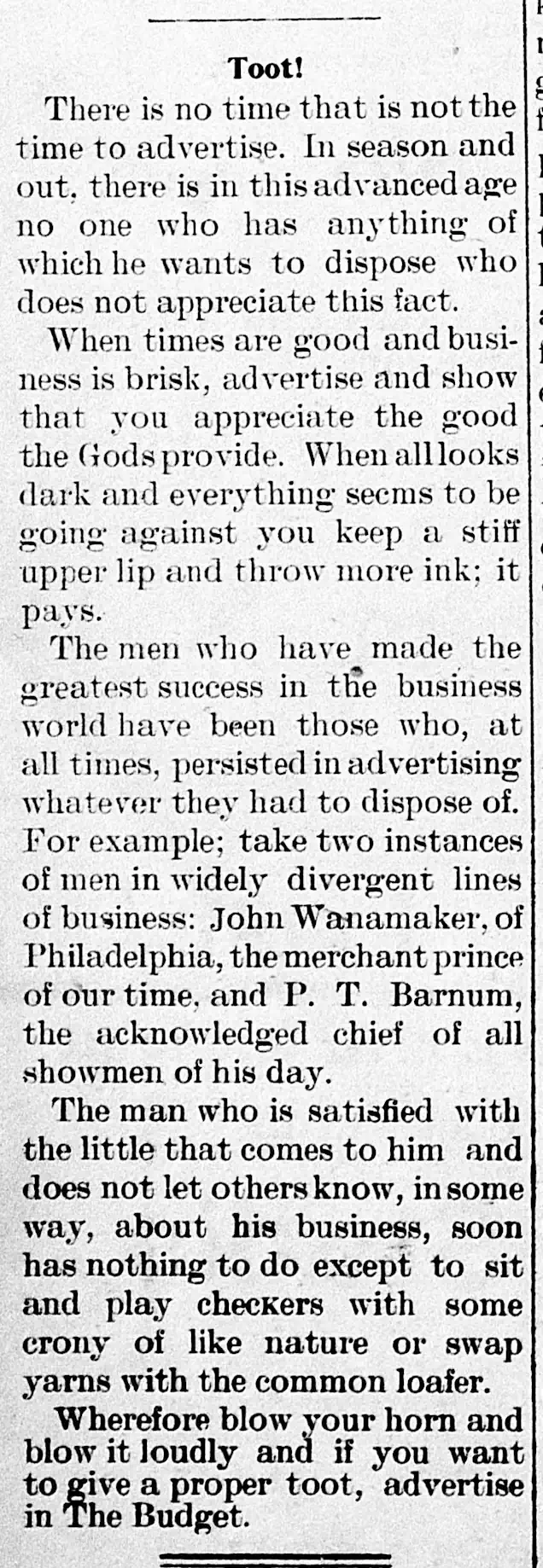 Tooting For Advertising