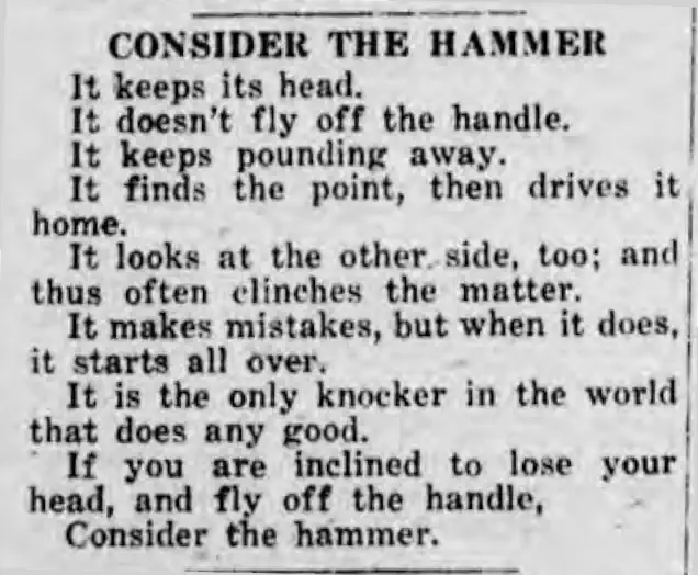 Consider the Hammer