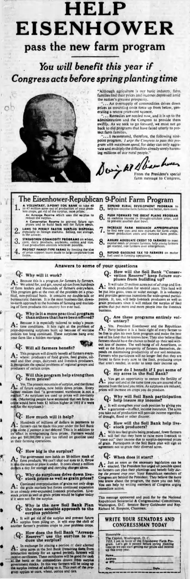 Eisenhower's Farm Bill