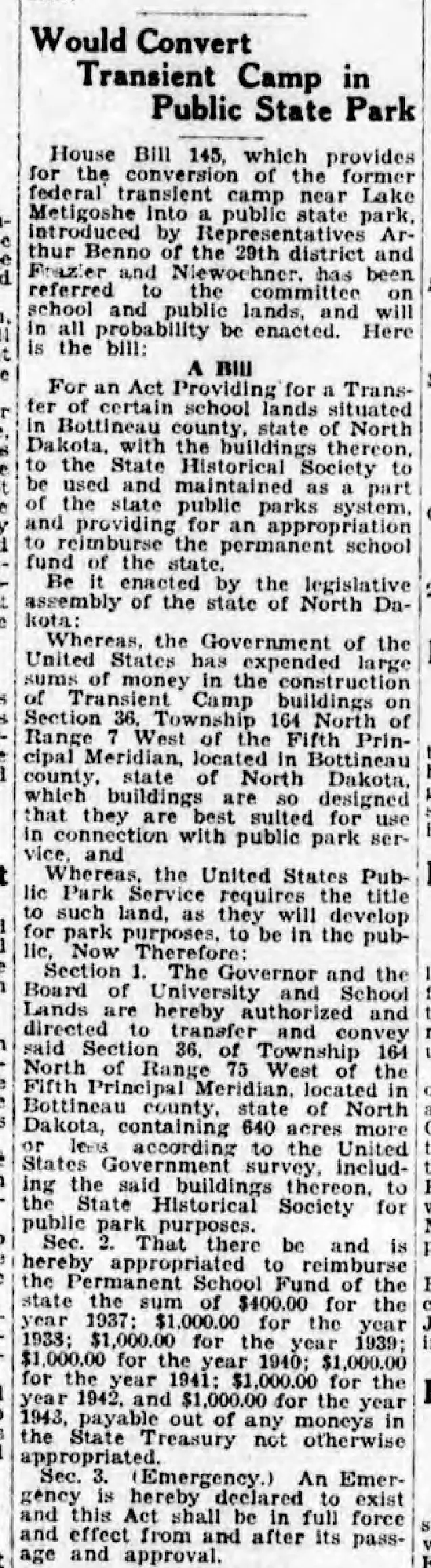 Transient Camp to State Park