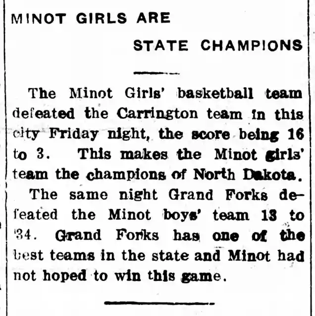Minot Girls Are State Champions