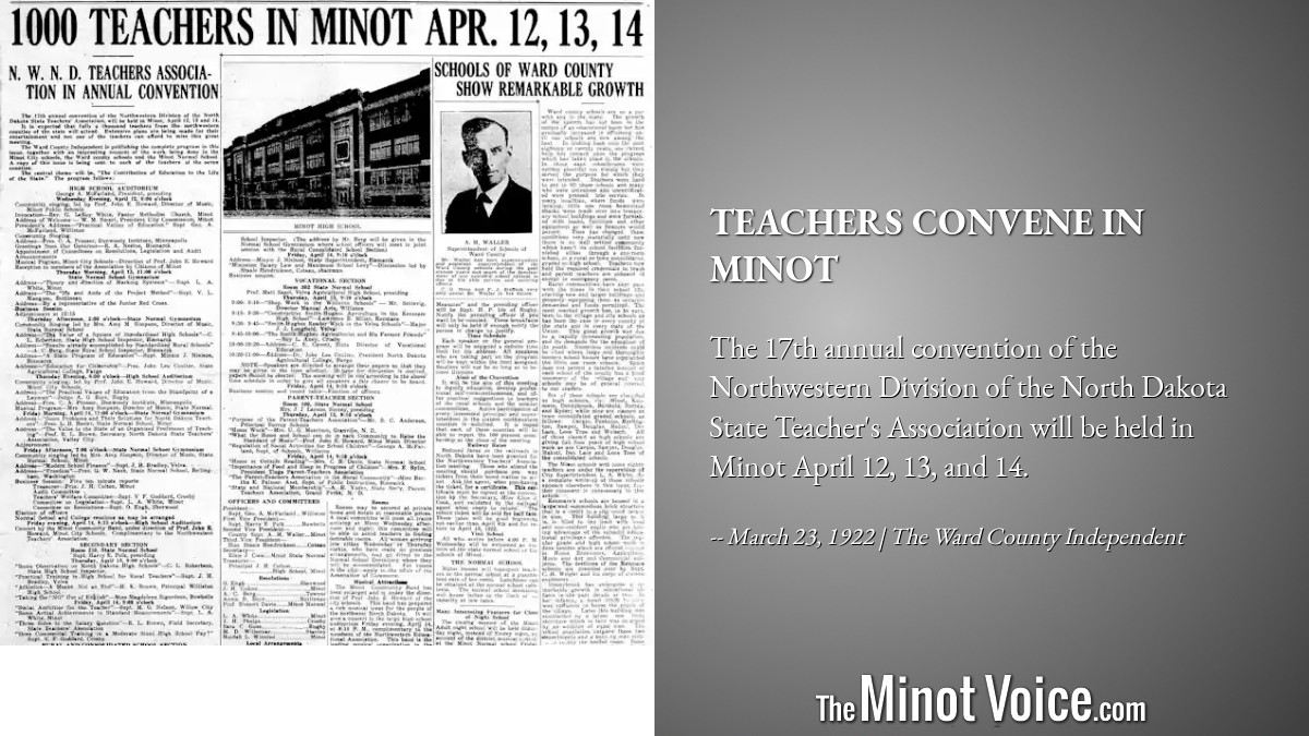 On This Day | Teachers Convene in Minot – TheMinotVoice.com