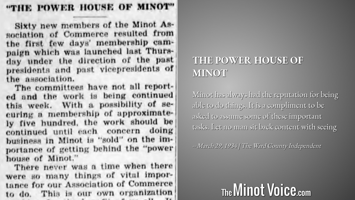 On This Day | The Power House of Minot – TheMinotVoice.com