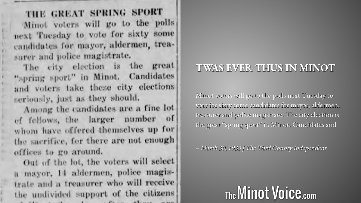 On This Day | Twas Ever Thus in Minot – TheMinotVoice.com