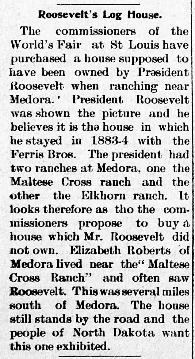 Roosevelt's Log House