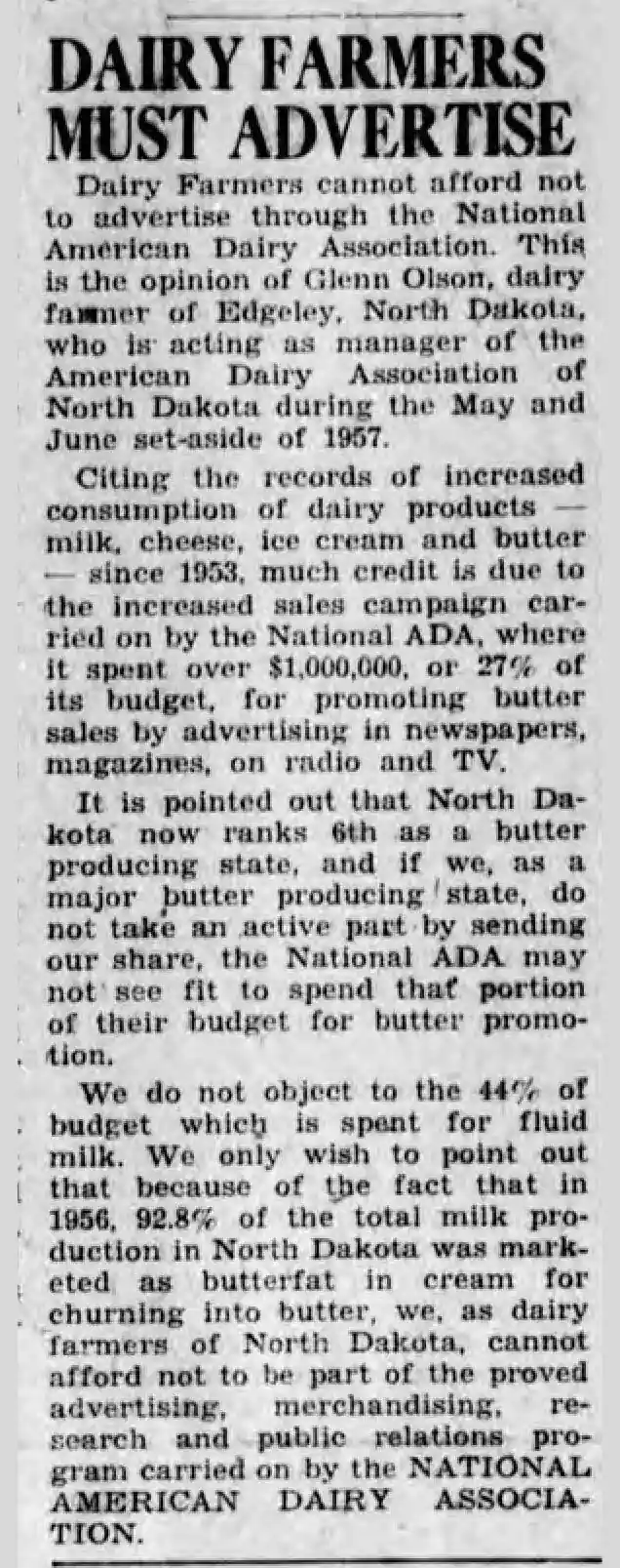 North Dakota Ranks 6th in Butter!