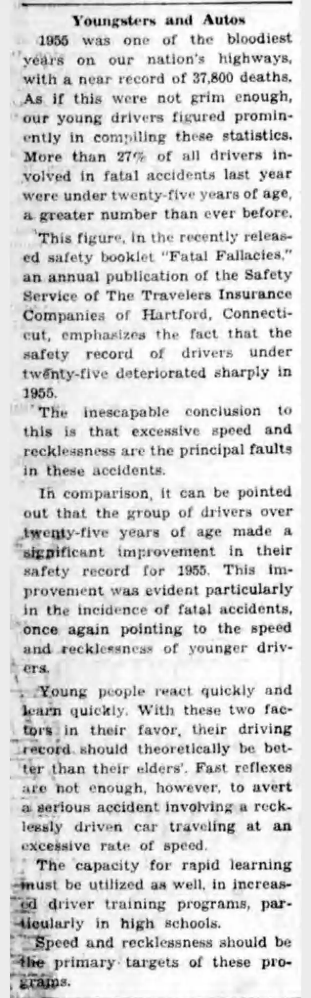 Youngsters and Autos