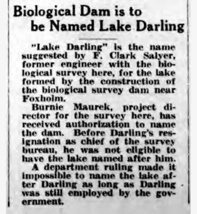 Lake Darling Gets its Name