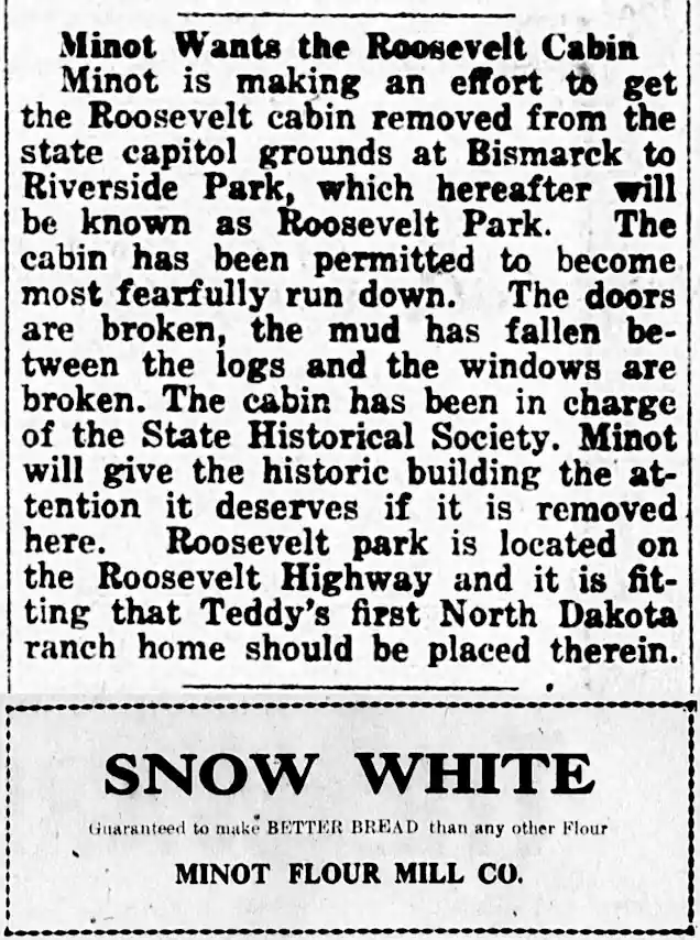 Minot Makes Play for Roosevelt Legacy