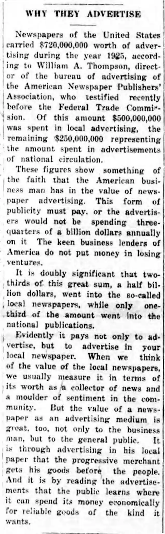 Why Did They Advertise