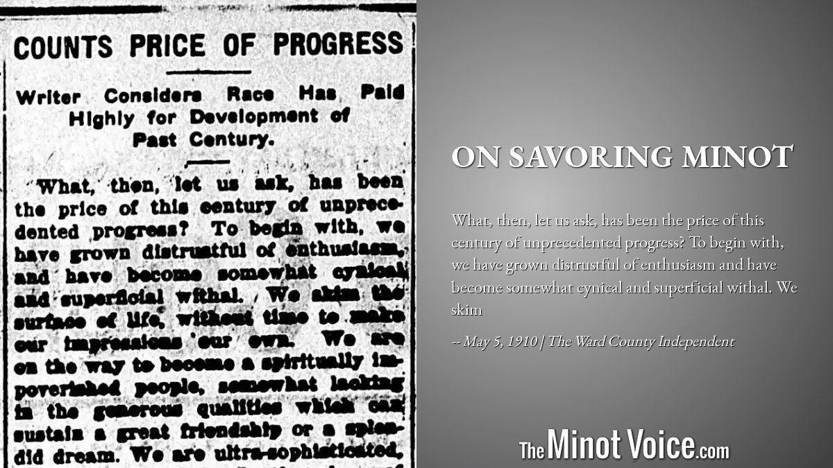 On This Day | On Savoring Minot – TheMinotVoice.com