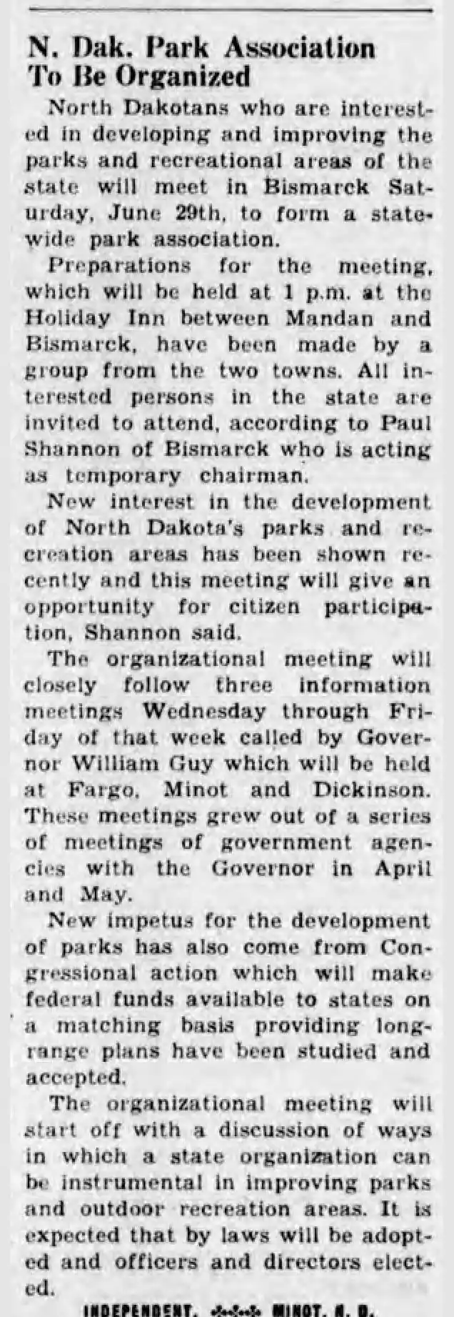 ND State Park System Gathering Up