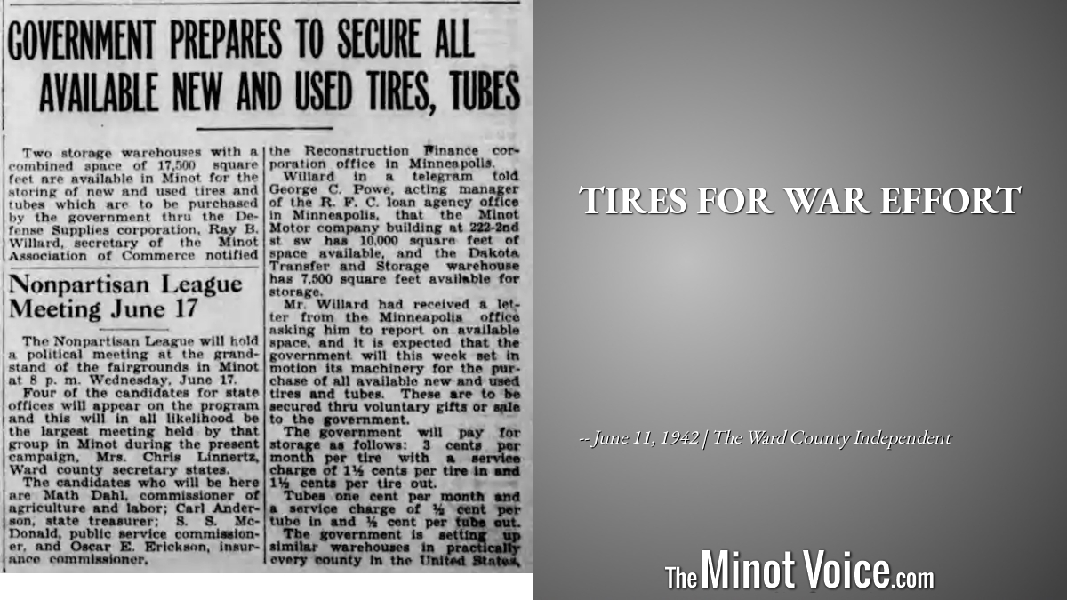 On This Day | Tires for War Effort – TheMinotVoice.com