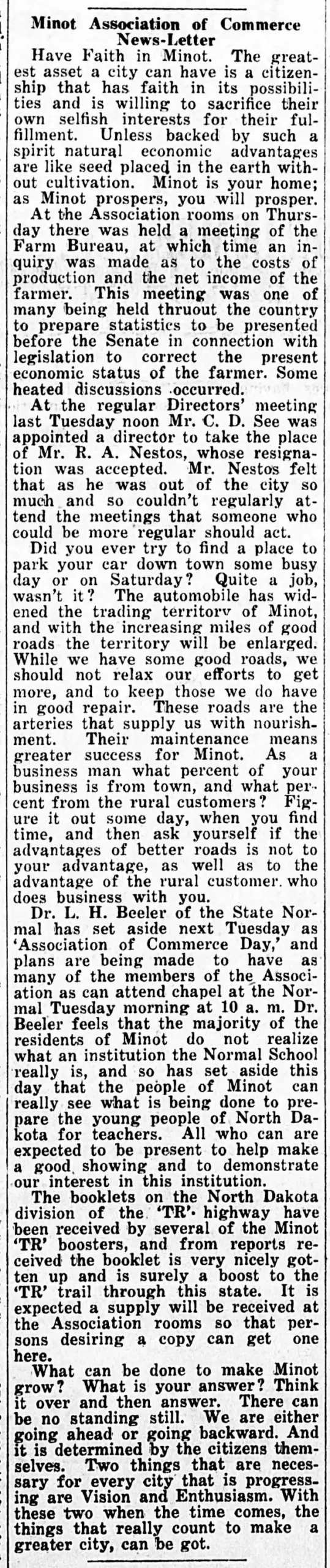 The July 1921 Chamber Communicator