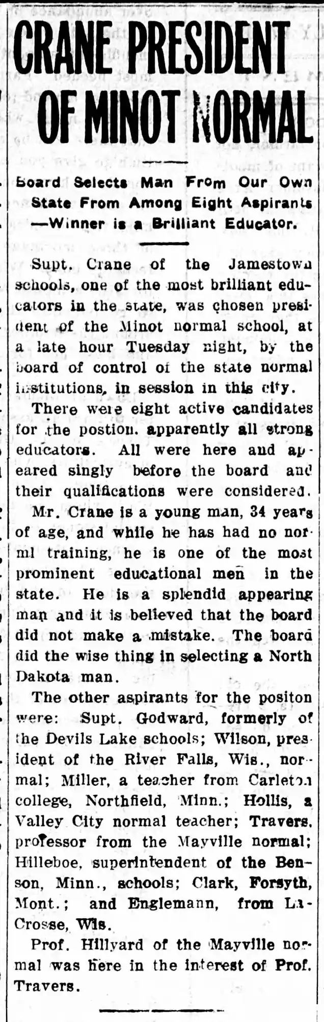 Minot State's First President Selected