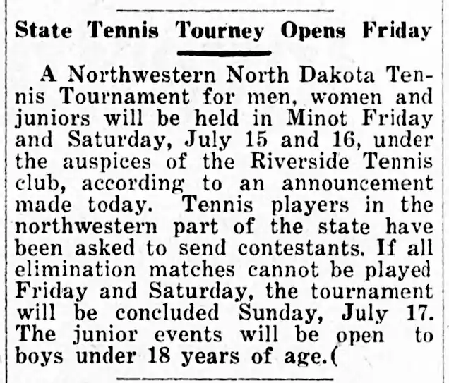 Tennis Serving Up Sports Tourism in Minot