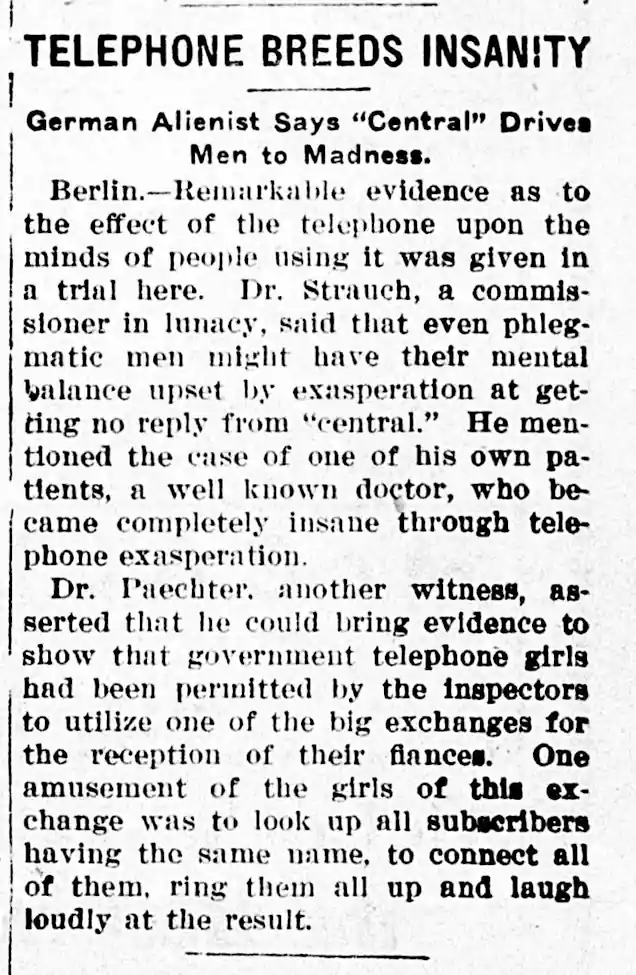 Telephone Breeds Insanity