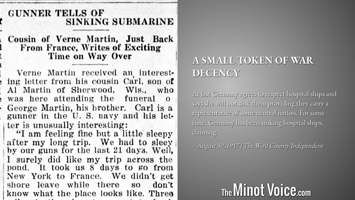 On This Day | A Small Token of War Decency – TheMinotVoice.com