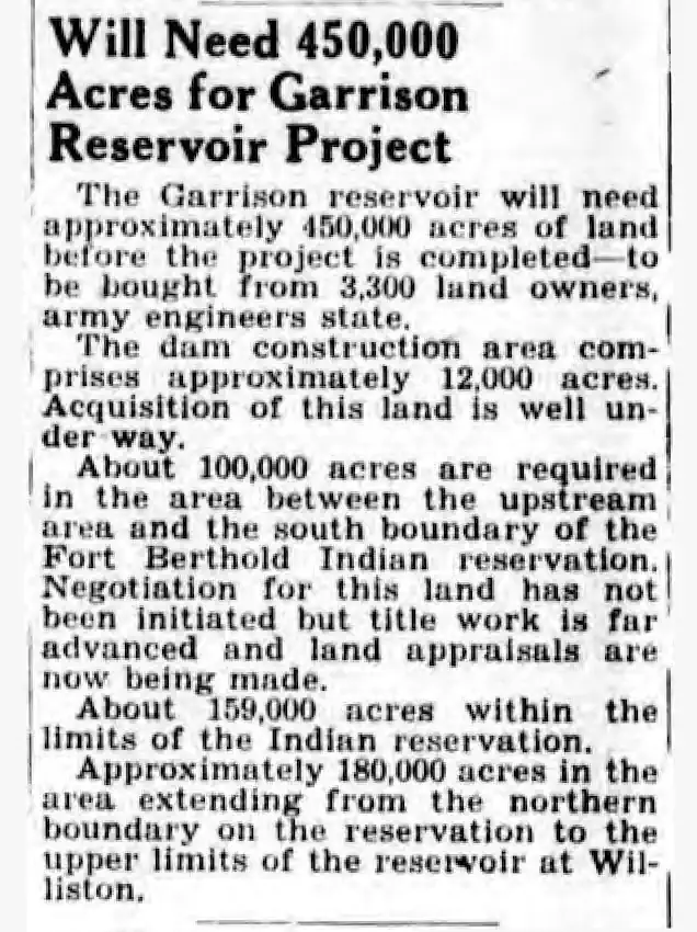 Reservoir Requires Lots of Land