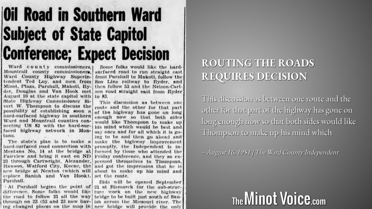 On This Day | Routing the Roads Requires Decision – TheMinotVoice.com