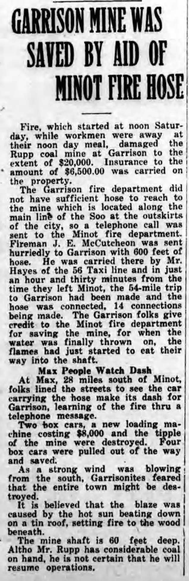 Rush Delivery to Garrison