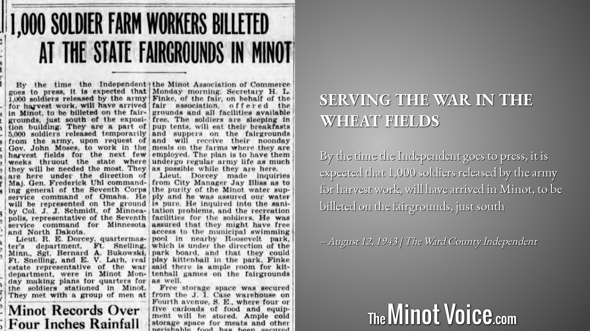 On This Day | Serving the War in the Wheat Fields – TheMinotVoice.com