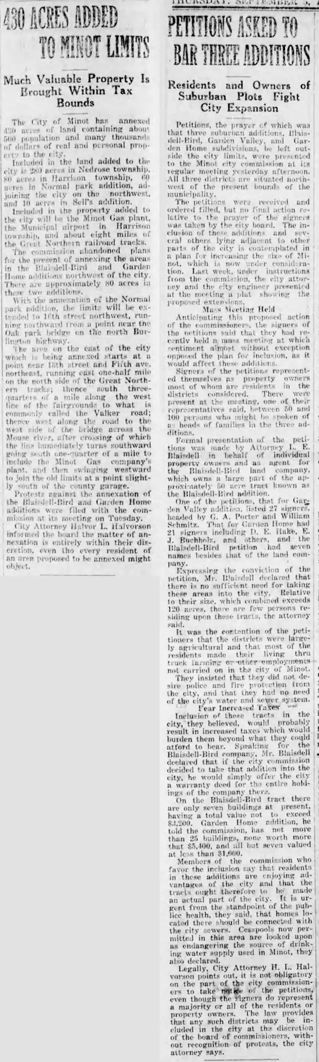 The Power to Annex (Another Way Minot Grew)