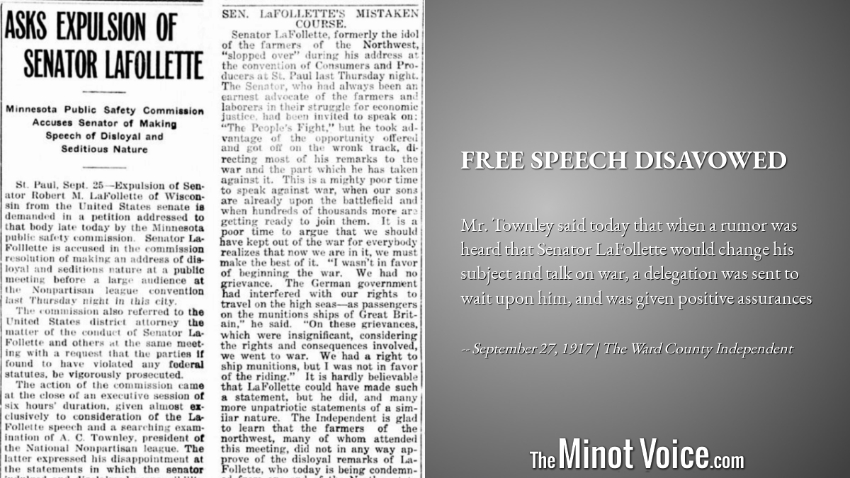 On This Day | Free Speech Disavowed – TheMinotVoice.com