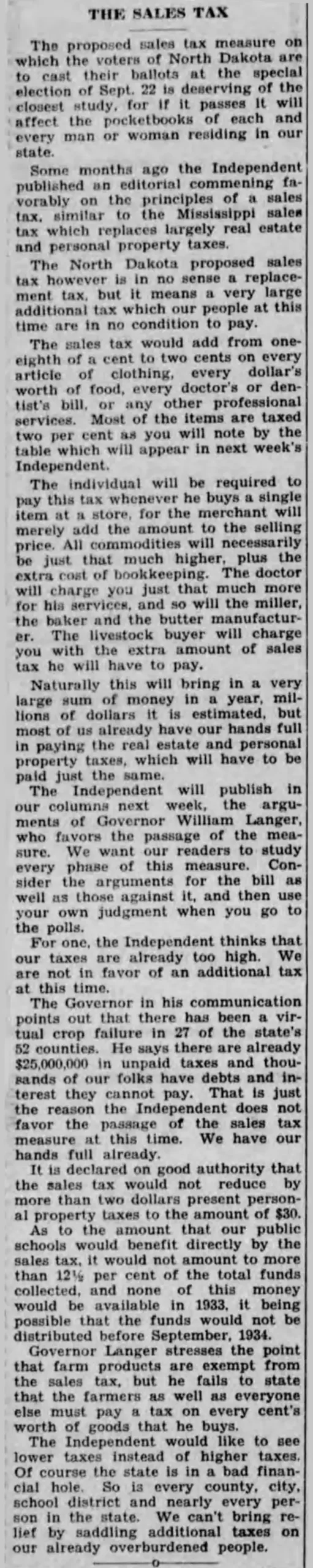 The Sales Tax Question