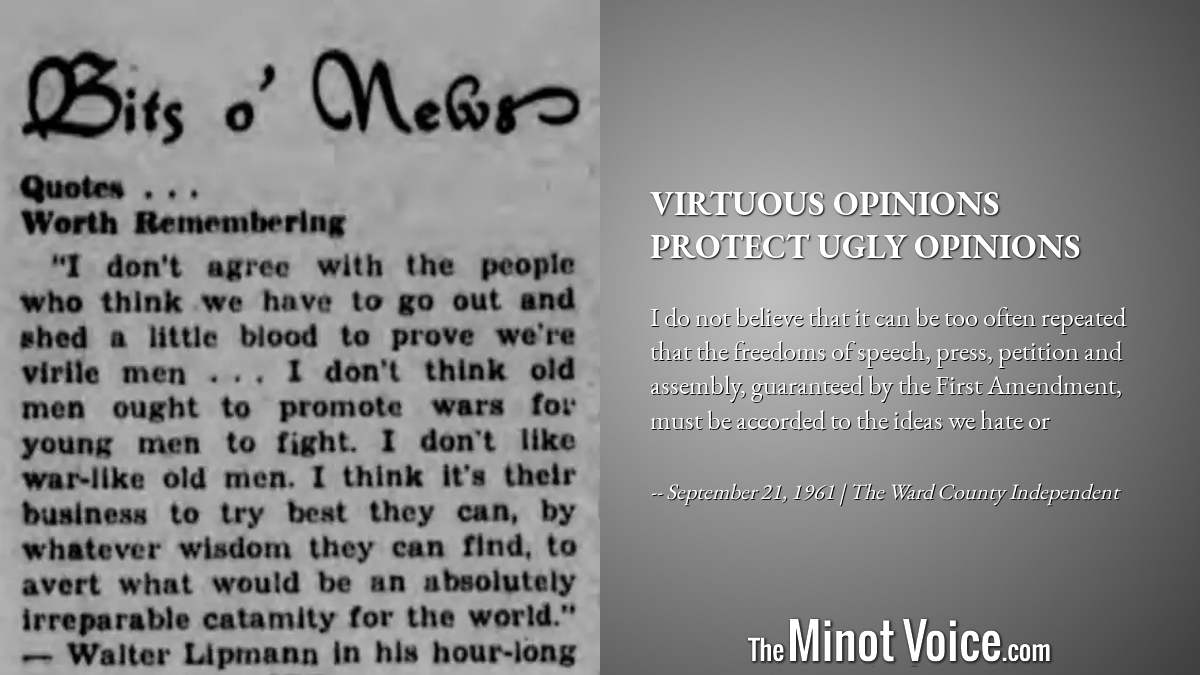 On This Day | Virtuous Opinions Protect Ugly Opinions – TheMinotVoice.com