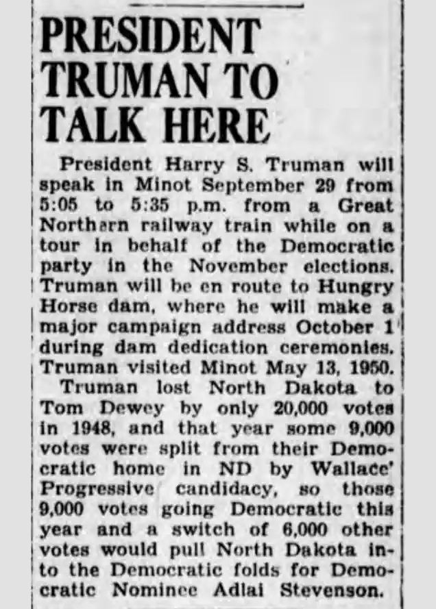 Presidential Whistle Stop in Minot