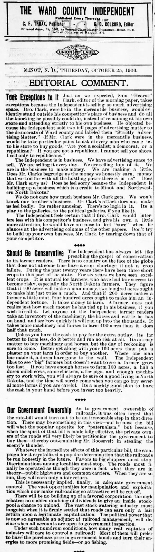 Actual Editorial from 1906