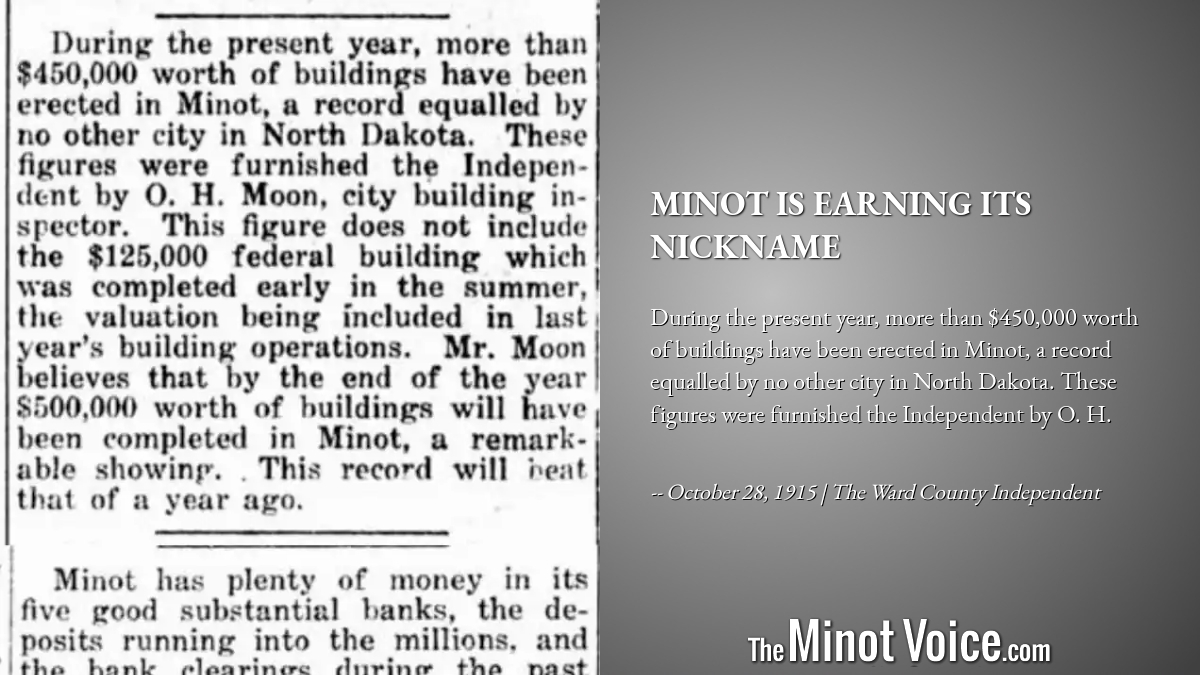 On This Day | Minot is Earning Its Nickname – TheMinotVoice.com