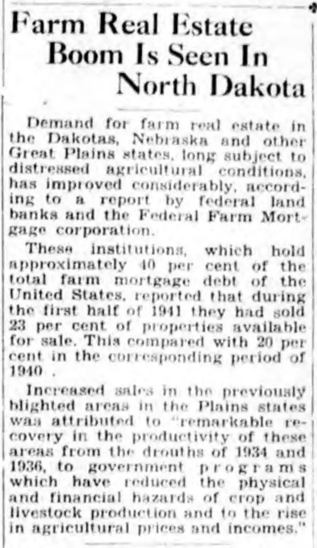 Farm Real Estate Recovering