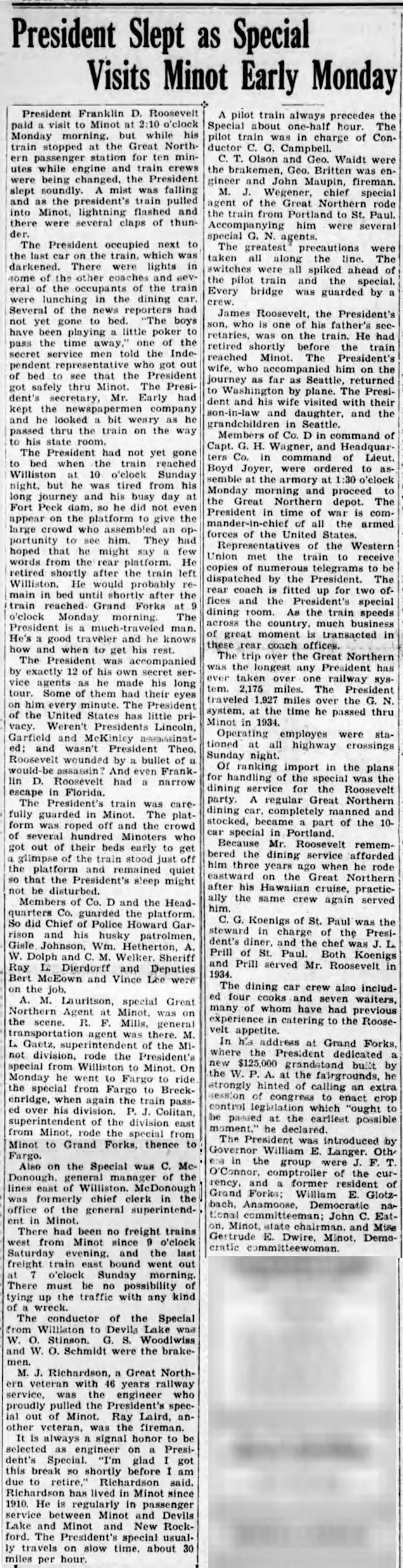 On This Day | A President Quietly Visits Minot – TheMinotVoice.com