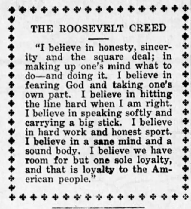 The Roosevelt Creed