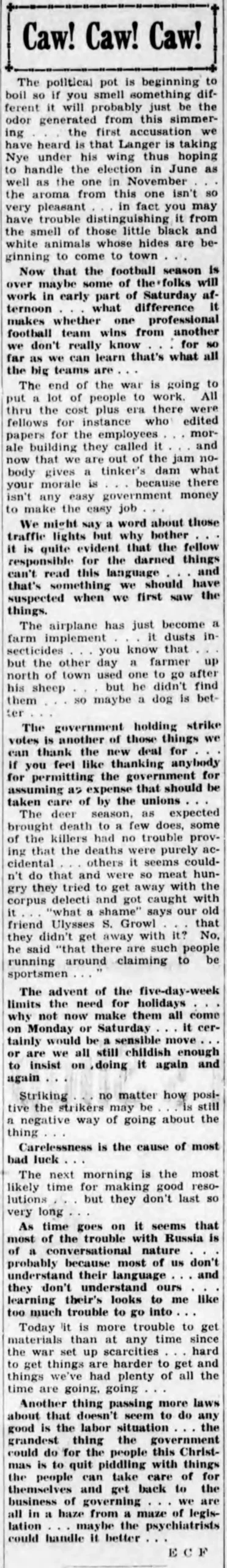 Caw-Caw-Caw-Dec-1945