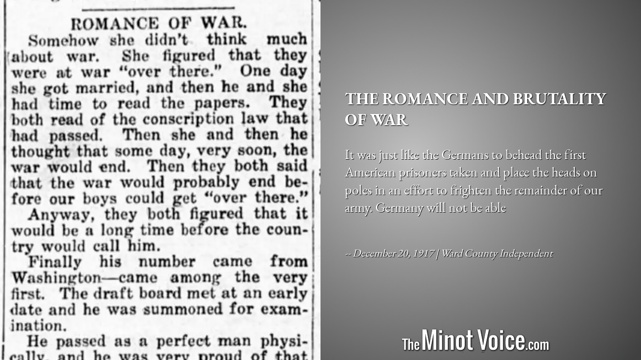 On This Day | The Romance and Brutality of War – TheMinotVoice.com